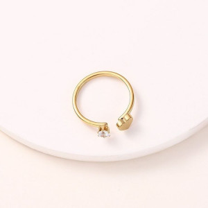 Кольцо медицинская сталь с напылением золотом J10343CJJ