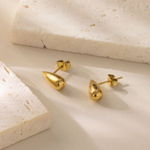 Серьги-пусеты Капли миниатюрные глянцевые CJL30346