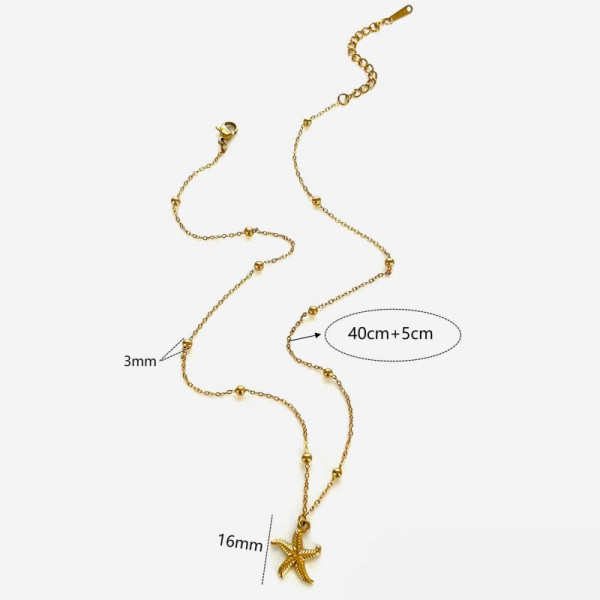 Золотистое многослойное колье с ракушкой CJN34923