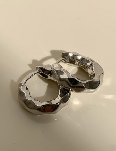 Массивные граненые серьги-конго Z17483