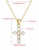 Золотистая Цепочка с сияющим крестом из крупных кристаллов R37419