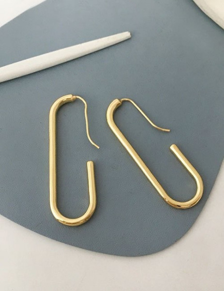 Лаконичные серьги-конго вытянутой прямоугольной формы Z27979