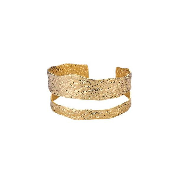 Браслет жесткий двухрядный с фактурной чеканкой CJL47157