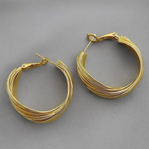 Серьги конго медь напыление золотом 1J12109CJJ