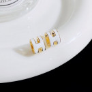 Серьги-кольца с белой эмалью и прорезью CJD00231