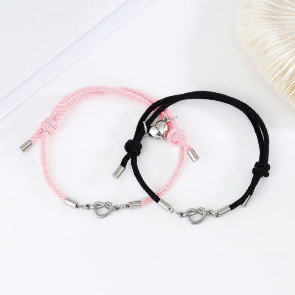 Парные браслеты неразлучные сердца на шнурке CJB00101
