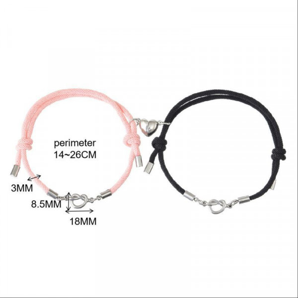 Парные браслеты неразлучные сердца на шнурке CJB00101