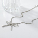 Цепочка с подвеской в форме объемного банта с фактурным плетением CJH87307