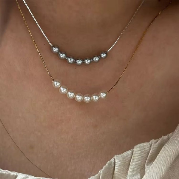 Тонкое колье с дорожкой из переливающихся кристаллов J10795CJJ