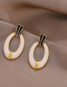 Элегантные серьги-пусеты овалы с эмалью L97984