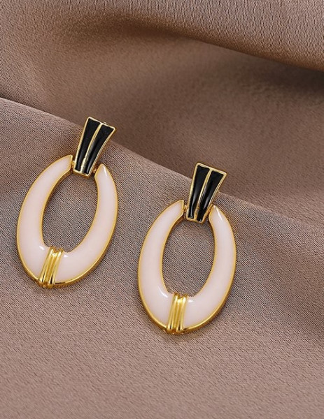 Элегантные серьги-пусеты овалы с эмалью L97984