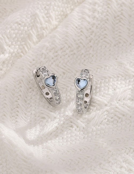 Серьги-пусеты с голубым кристаллом Z65899