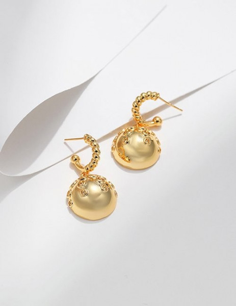 Серьги-конго с подвесками «Золотые сферы» Z65694