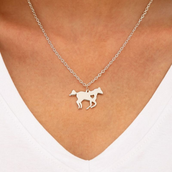 Цепочка кулон лошадь титановая сталь 1J12433CJJ