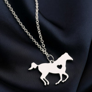 Цепочка кулон лошадь титановая сталь 1J12433CJJ