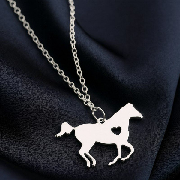 Цепочка кулон лошадь титановая сталь 1J12433CJJ