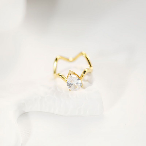 Минималистичное кольцо в форме ломаной линии CJP80269