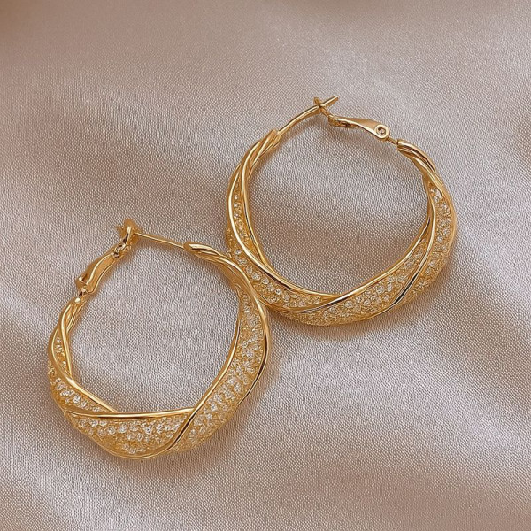 Серьги конго медь напыление золотом 1J12110CJJ