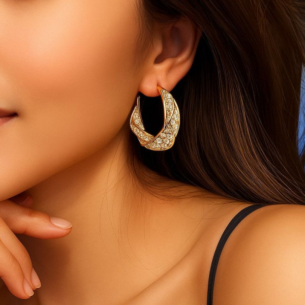 Серьги конго медь напыление золотом 1J12110CJJ