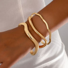 Браслет жесткий разомкнутый из трех переплетенных линий CJQ22074