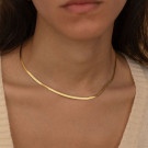 Жесткое стальное колье-чокер в золотом цвете CJG68446