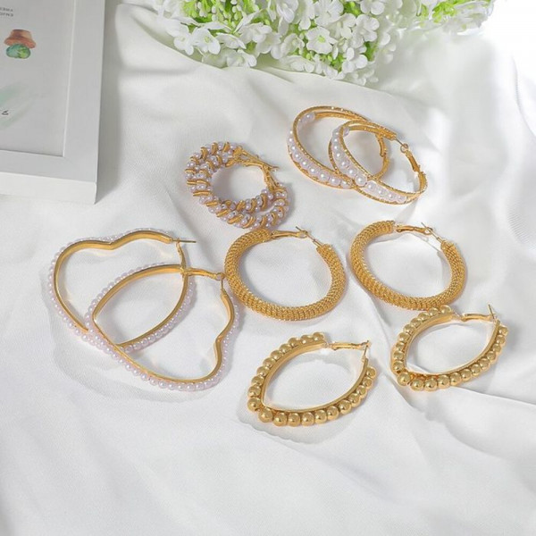 Матовые серьги-кольца с широким профилем CJH55859