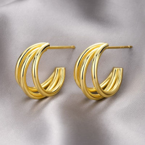 Серьги конго медь напыление золотом 1J12111CJJ