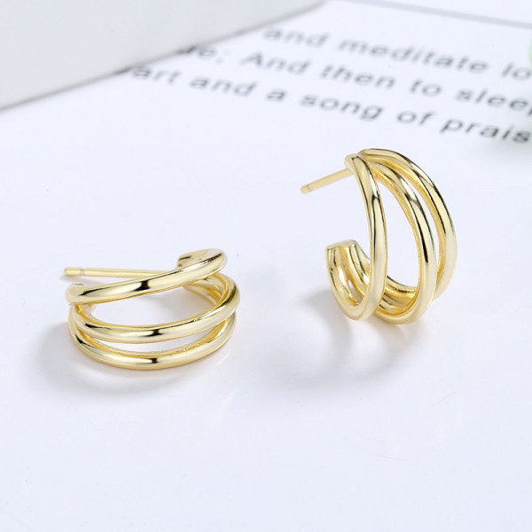 Серьги конго медь напыление золотом 1J12111CJJ