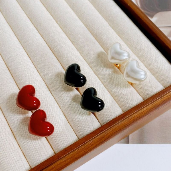 Серьги-пусеты Жемчужные сердца CJD00593