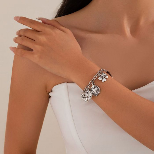 Браслет цепочка с монетами и кристаллами CJM42240