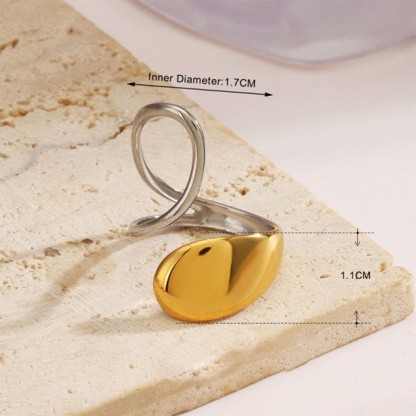 Набор колец с эмалевыми вставками в форме капли CJL80008