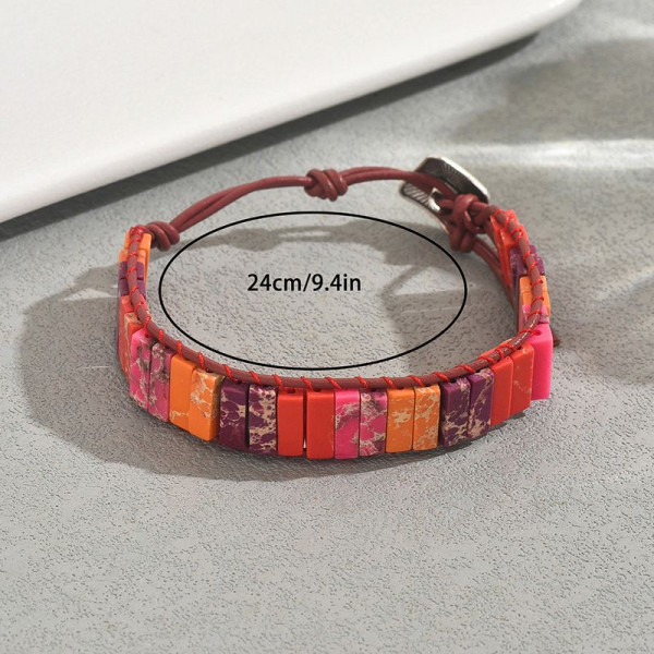 Браслет многорядный из ярких акриловых пластин CJT17329