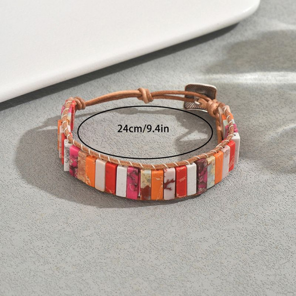 Браслет многорядный из ярких акриловых пластин CJT17329