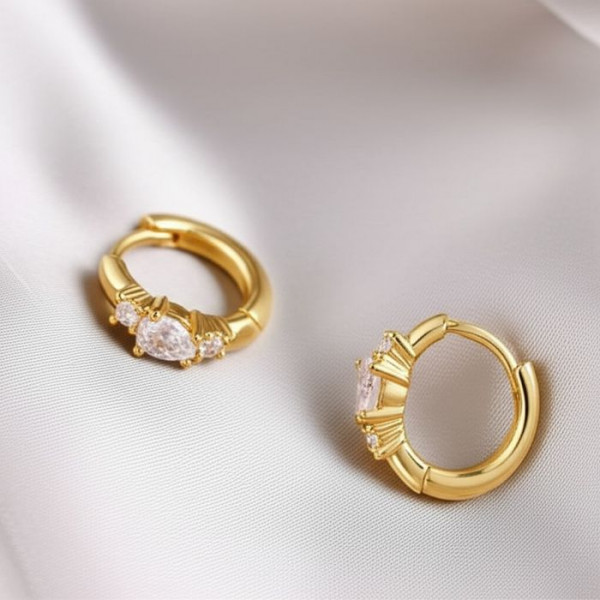 Серьги медь с напылением золотом J10685CJJ