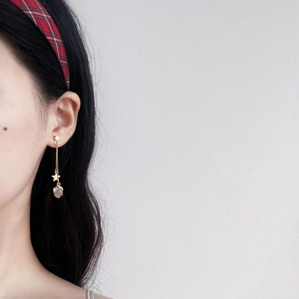 Тонкие серьги-цепочки со звездами J10385CJJ