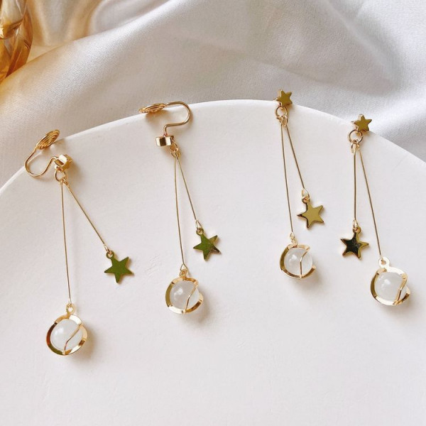 Тонкие серьги-цепочки со звездами J10385CJJ