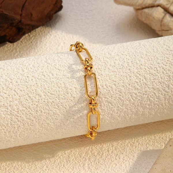 Браслет фантазийный с вытянутыми и круглыми звеньями CJN35869