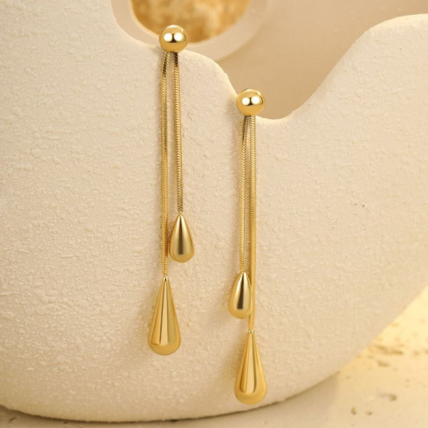 Серьги висячие с каплями CJR63468