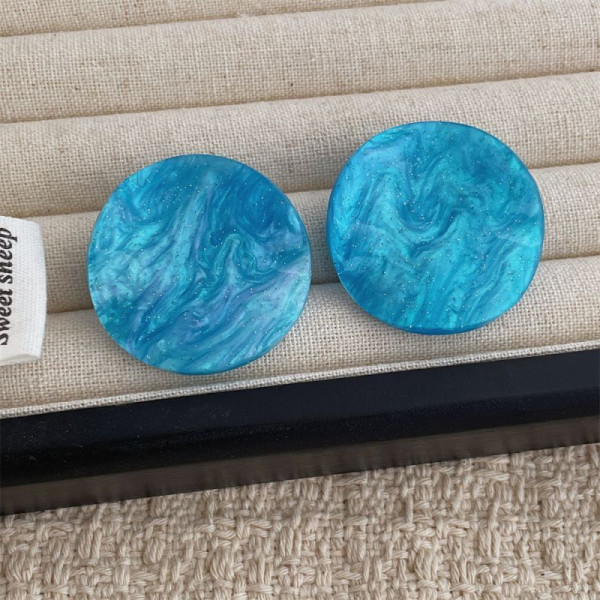 Яркие серьги-пусеты разноцветные диски CJM16239