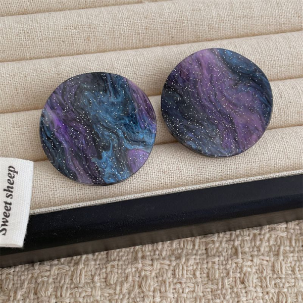 Яркие серьги-пусеты разноцветные диски CJM16239