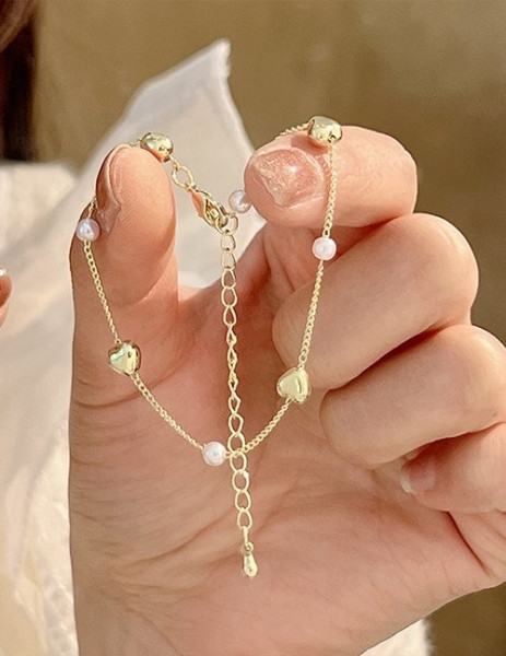 Многослойный браслет с клевером и жемчугом Z55044