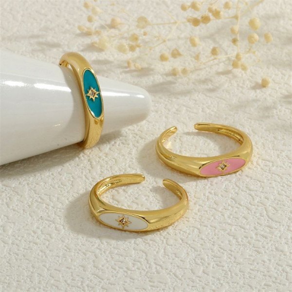 Кольцо-печатка с красной эмалью и звездой CJG67690