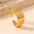 Тонкое кольцо с ажурными звеньями золотистого цвета CJH95414