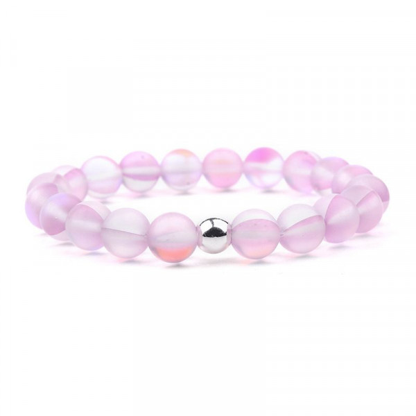 Браслет из матовых камней с узором CJH16971