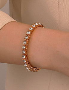 Браслет на ногу дорожка с кристаллами Z01387