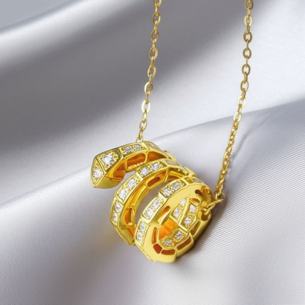 Золотистая Цепочка с кулоном в форме змеи 1J11968CJJ