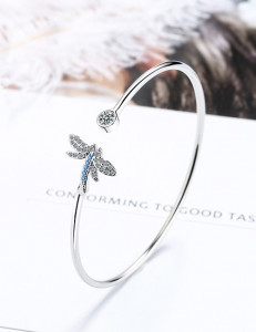 Жесткий разомкнутый браслет с шариками R88379