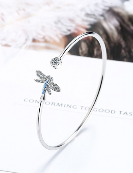 Жесткий разомкнутый браслет с шариками R88379