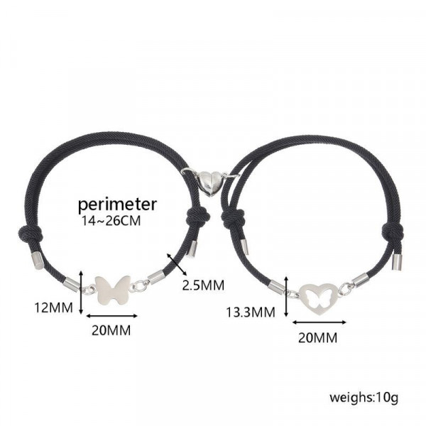 Парные браслеты весенний дуэт с порхающей бабочкой CJD79830