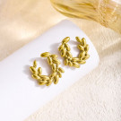 Золотистые серьги-пусеты Лавровый венец CJH15069